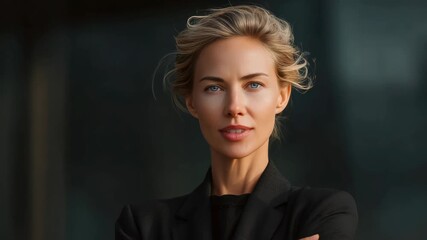 A woman with a professional stance and confident expression.