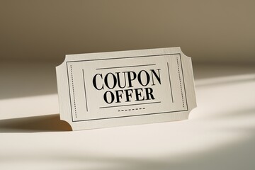 Exclusive Coupon Offer: The image highlights a stylish coupon that evokes a sense of anticipation for an upcoming sale, promotion or event. 