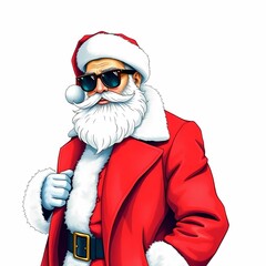 Luxury holiday Santa in red coat