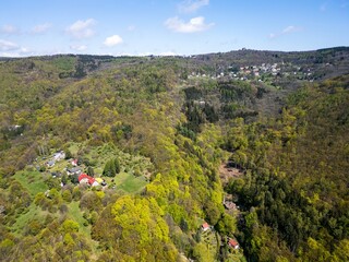 Kurpka, Krusne Hory, Czechia panorama area aerial view
