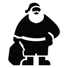 Santa Claus with Sack Solid Illustration