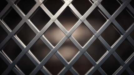 Close-Up View of a Metallic Crisscross Pattern Lattice Design with Soft Light Background for Interior Decor, Architecture, and Design Applications