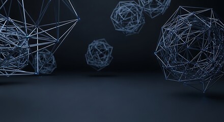 Sophisticated geometric structures in shades of blue and abstract design