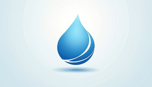 Blue water drop logo design idea. Simple visual graphic symbol for mineral water brand. Abstract water illustration for aqua product company. Ecology, clean water business element for identity design.