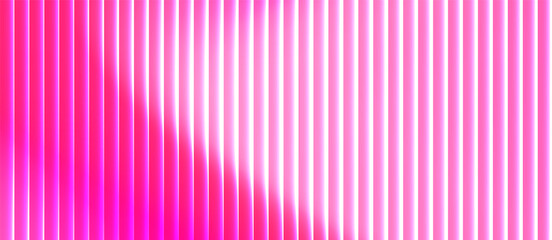 Background abstract ribbed glass in gradient pink light color tones with glossy curved texture