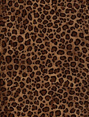 Detailed image presents a  texture showcasing a repeating animal skin pattern, featuring brown and dark brown spots against a warm, tan background, conveying a natural and wild appearance with the...