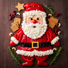 Veganer Nikolaus aus Tomate, Paprika und Blumenkohl