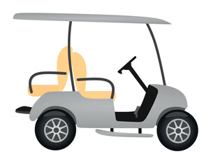 Grey golf car. vector illustration	