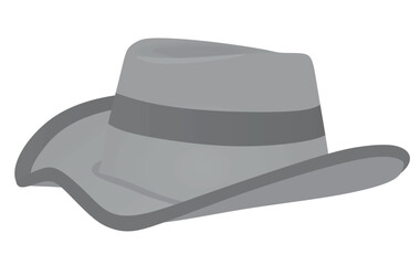 Grey cowboy hat. vector illustration	
