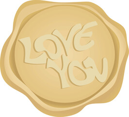 Love you golden stamp. vector