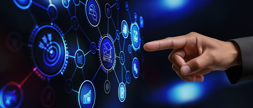 E-learning technology. Online education and training to develop new skills and knowledge