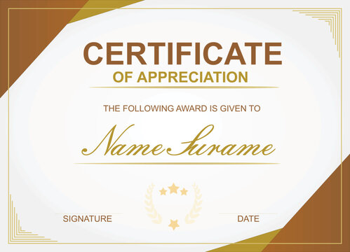 Certificate of appreciation template. vector