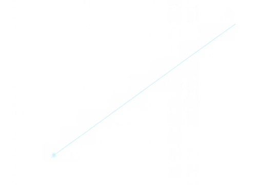 Laser beam light ray effect overlay on transparent background, diagonal neon blue light glowing abstract design