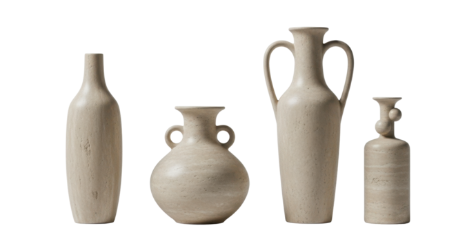 Sophisticated beige vases create a modern, elegant statement for upscale home decor, offering timeless beauty