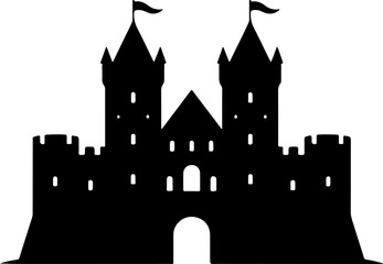 Obraz premium Magnificent Medieval Castle silhouette vector illustration