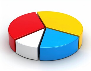Obraz premium Segmented circle diagram, colored, isolated