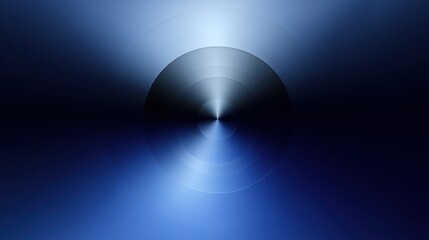 Abstract graphic design featuring a circular shape with soft gradients of blue and black, conveying calmness and depth in digital artwork