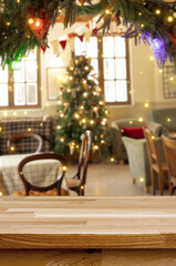 Festive Ambience: A warm and inviting scene, capturing the essence of the festive season with a beautifully decorated christmas tree in the background.