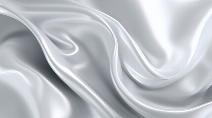 Obraz premium Elegant White Satin Fabric Texture with Soft Waves and Delicate Creases for Use in Fashion, Backgrounds, or Textile Design Projects
