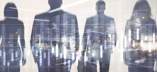 Financial growth indicators with positive trends showing values growth