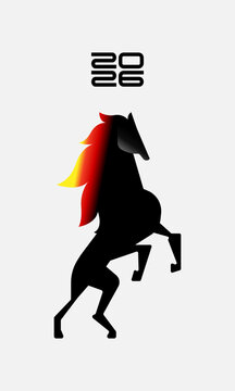 year of the fire horse 2026 celebration design for poster or banner
