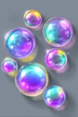 Colorful bubbles on water surface