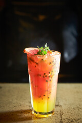 Passion fruit ade in a cup