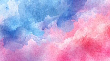 Fototapeta premium Soft Abstract Watercolor Texture with Gradient Shades of Blue and Pink for Background, Design, Art Projects, and Creative Uses