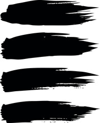 Green vector brush strokes organic tags and labels silhouette