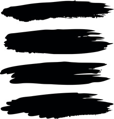 Green organic brush stroke labels and tags silhouette design elements