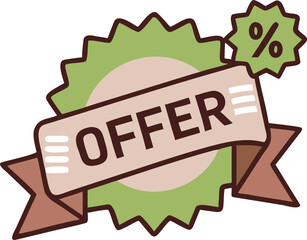 Red promotional starburst sticker tag and price labels silhouette