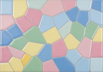 Artistic Ceramic tile pattern exhibiting irregular polygon shaped sections