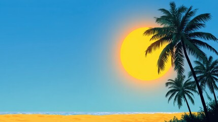 Obraz premium Palm Trees and Sunset