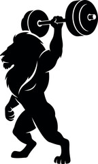 Lion weightlifting silhouette strength power icon © Safwan Creatives