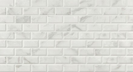 Naklejka premium Subtle marble pattern on white subway tiles background
