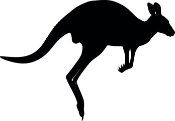 Silhouette kangaroo jumping australia wildlife icon