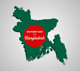 Victory of Bangladesh. 16 December. National Holiday. Template for background with banner, poster and card. Vector illustration. Bangladesh Map.