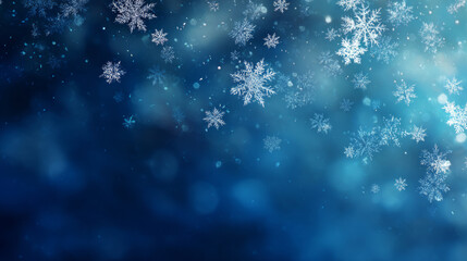 Fototapeta premium Peaceful falling snow with bokeh lights