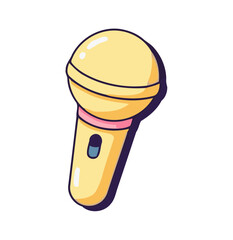 Adorable Pastel Color Microphone Icon for Karaoke, Singing, Voice Recording, or Podcast Equipment Illustration