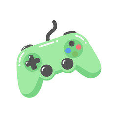 Retro Cute Green Candy Color Game Controller Icon for Gaming, Entertainment, and Electronic Device Concept