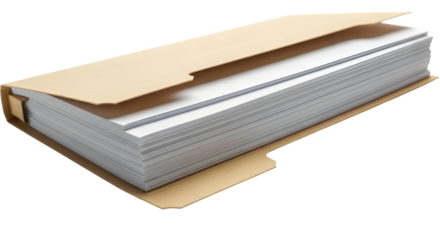 File folder overflowing with documents on a black background