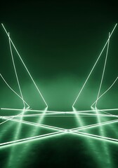 Neon green illumination creates a mesmerizing stage for futuristic presentations
