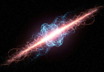 Dynamic abstract illustration of interconnected energy fields demonstrating harmonic oscillation, synchronization, and vibrational unity in deep space ,spectrum ,abstractart ,deep