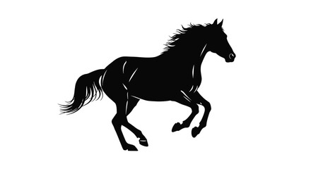 Obraz premium Horse running silhouette