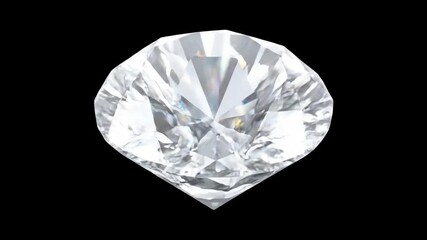 Brilliant cut diamond rotating, sparkling and catching light in a mesmerizing gemstone video - Powered by Adobe