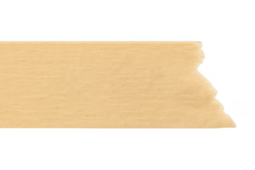 Tearing beige masking tape strip on transparent background for creative decoration and framing elements
