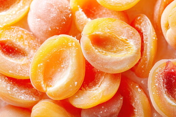 Frozen apricot background. 