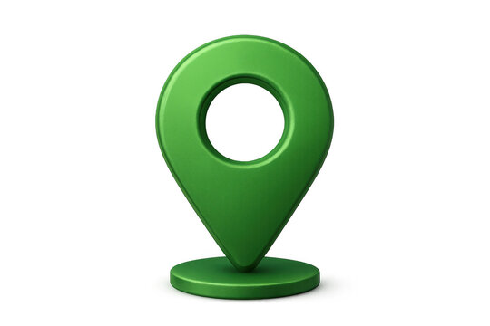 Green 3d map pin icon representing location, gps navigation, travel destination, searching, and point - Powered by Adobe