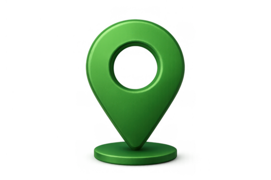 Green 3d map pin icon representing location, gps navigation, travel destination, searching, and point - Powered by Adobe