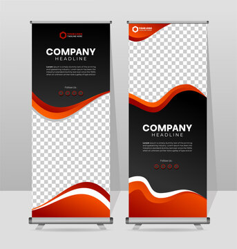 Business Branding Roll-Up Stand with Modern Layout